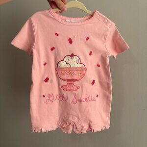 NEW y2k miniwear romper ice cream cherries embroidery 3-6 mo